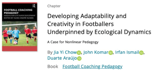 Duarte Araújo co-authored a book chapter about developing adaptability and creativity in footballers through an ecological dynamics approach